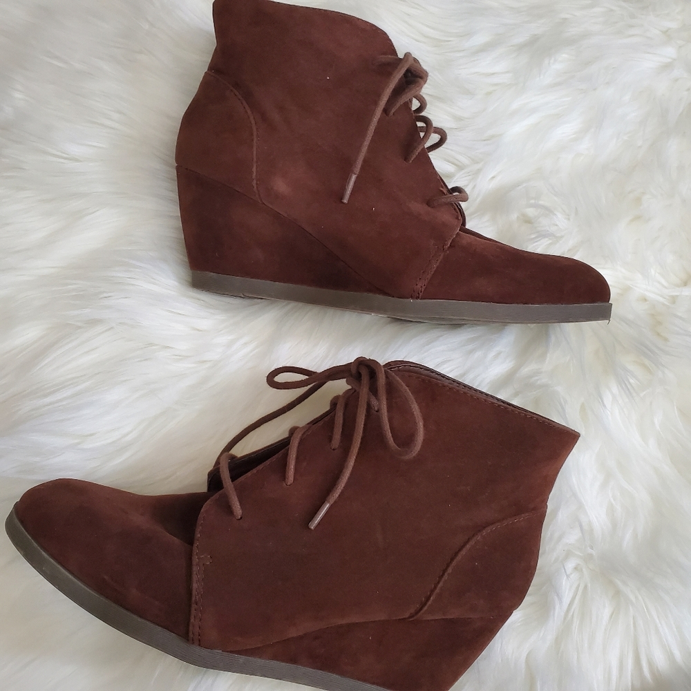 Madden Girl Doman Suede Wedge Booties